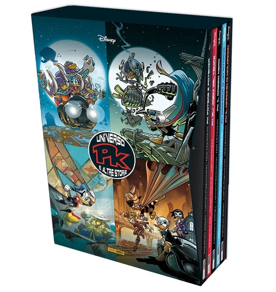 PK Timecrime Volume Unico + Cofanetto Pieno (+ Universo PK + PK Tube + Paperinik e la Macchina del Fangus) - Disney De Luxe 34 - Panini Comics - Italiano