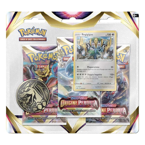 Pokémon Spada e Scudo Origine Perduta 3 Pack Blister Regigigas