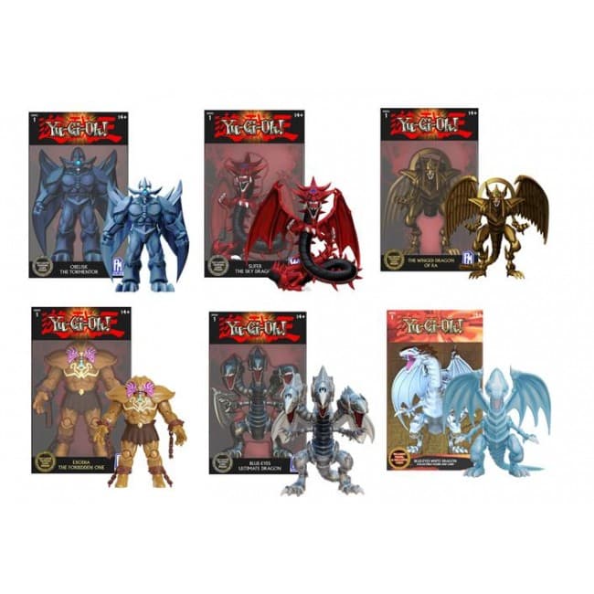 Yu-Gi-Oh! Set 6 Action Figures - Obelisk il Tormentatore / Slifer Drago del Cielo / Drago Alato di Ra / Exodia il Proibito / Drago Finale Occhi Blu / Drago Bianco Occhi Blu 18cm