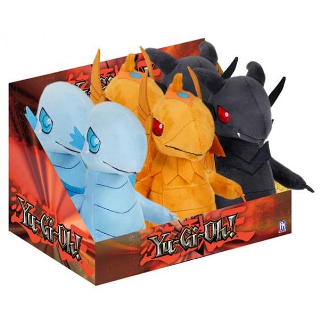 Yu-Gi-Oh! Set 3 Peluches Drago Bianco Occhi Blu / Blue Eyes White Dragon - Drago Nero Occhi Rossi / Red Eyes Black Dragon - Drago Alato di Ra / Winged Dragon of Ra 20cm