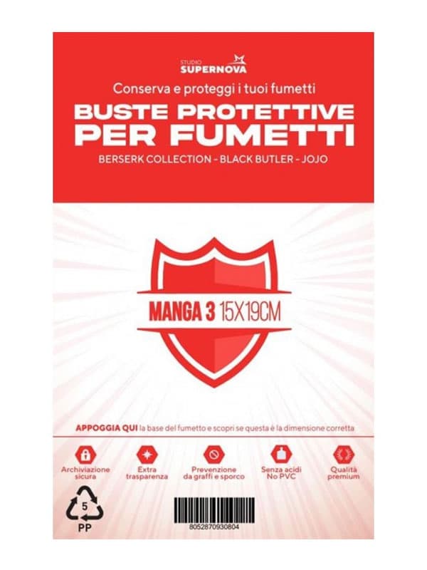 100 Buste Protettive Manga 3 (15,0 X 19,0) - Studio Supernova