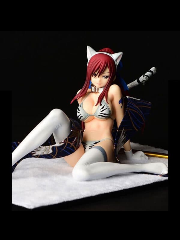 Fairy Tail - Erza Scarlet - White Tiger CAT Gravure Style 13 cm - Statue 1/6