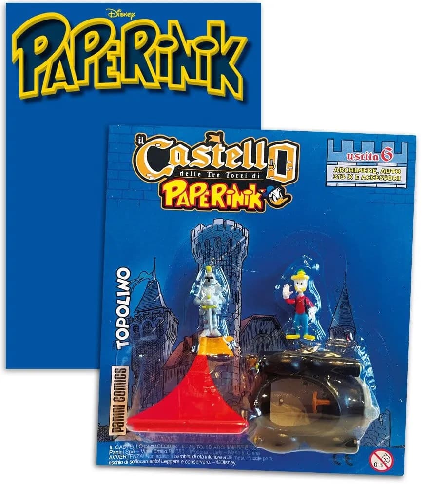Paperinik 90 - Il Castello di Paperinik - Sesta Uscita: Accessori, Auto 313-X, Archimede e Armatura - Panini Comics - Italiano