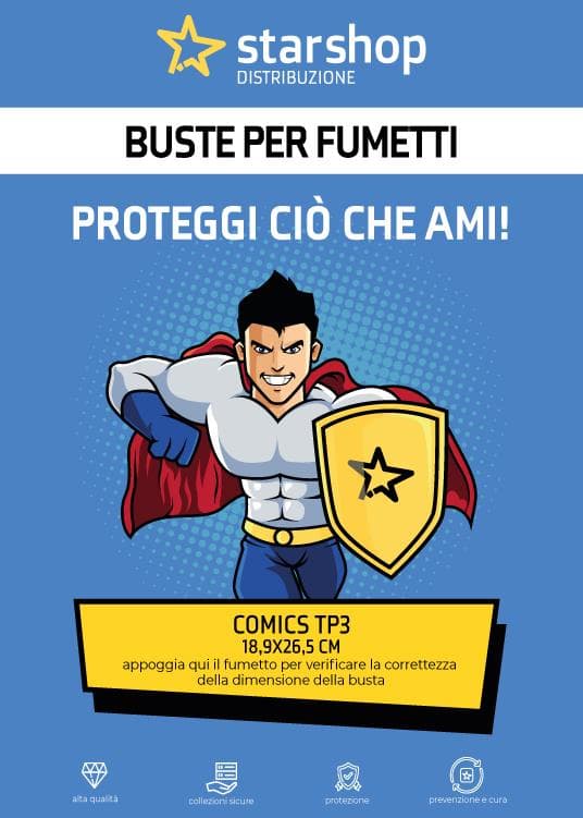 Buste Protettive Fumetti - Comics TP3 - 18,9x26,5 cm - Confezione da 100 - Star Shop