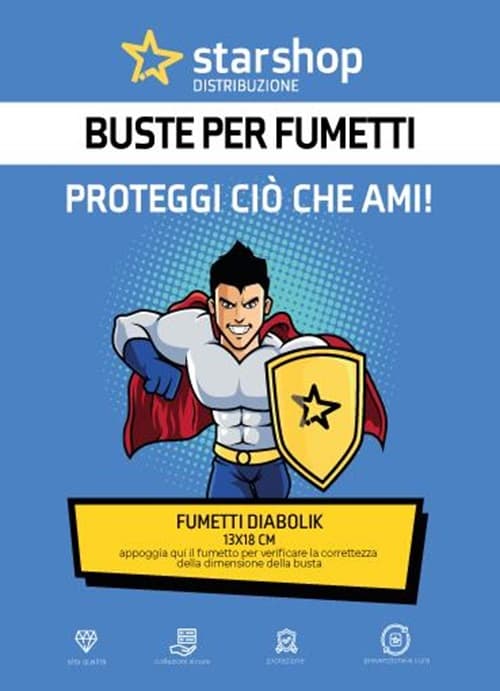 Buste Protettive Fumetti - Fumetti Diabolik - 13x18 cm - Confezione da 100 - Star Shop