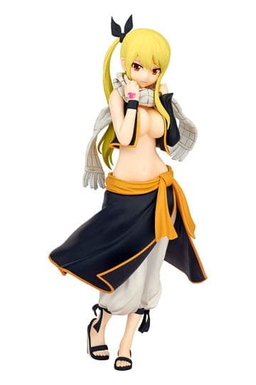Fairy Tail Pop Up Parade PVC Statue Lucy Heartfilia Natsu Costume Ver. L Size 22 cm