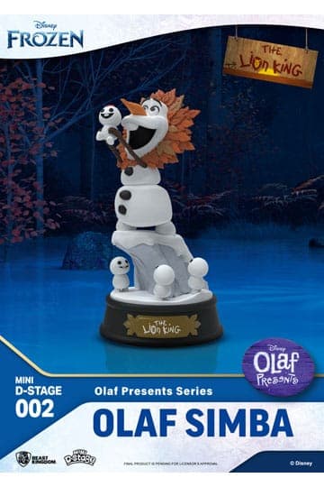 Frozen Mini Diorama Stage PVC Statue Olaf Presents Olaf Simba 12 cm