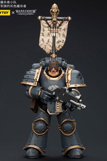 Warhammer The Horus Heresy Action Figure 1/18 Space Wolves Grey Slayer Pack Grey Slayer With Legion Vexilla 12 cm