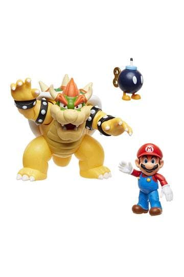 World of Nintendo Action Figure 3-Pack Mario vs. Bowser Lava Battle 6-15 cm