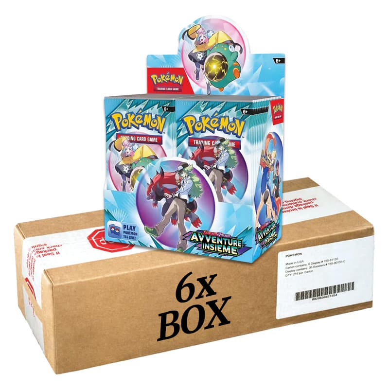 Pokémon Scarlatto e Violetto Avventure Insieme - Case Chiuso Factory Sealed 6 Box Display - Italiano