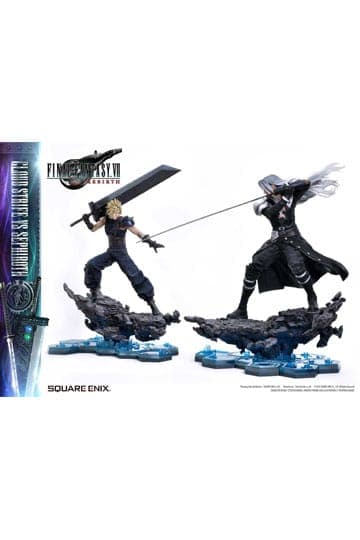 Final Fantasy VII Rebirth Statues 2-Pack 1/4 Cloud Strife vs Sephiroth 69 cm