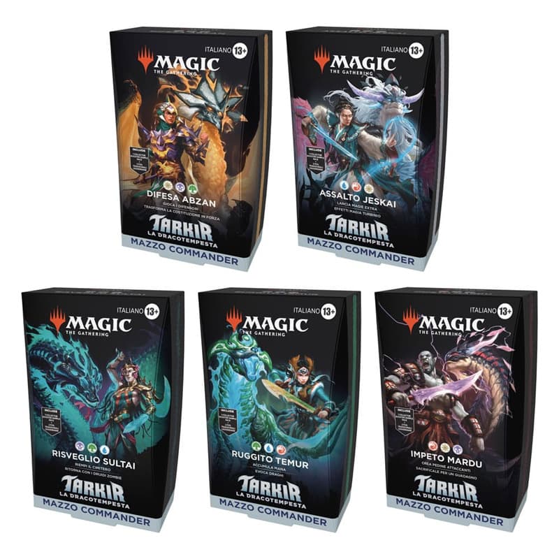 Magic: The Gathering - Tarkir La Dracotempesta - Tarkir Dragonstorm - Bundle Set 5 Mazzi Commander Deck - Italiano