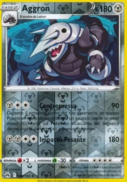 Aggron - Reverse - Zenit Regale 89/159 - Italiano - HOLO - Near Mint