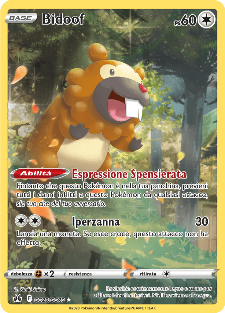 Bidoof - Zenit Regale GG29/GG70 - Italiano - HOLO - Near Mint