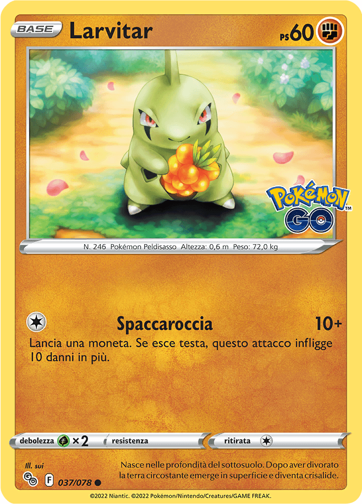 Larvitar - Pokemon GO del GCC Pokemon 37/78 - Italiano - Near Mint