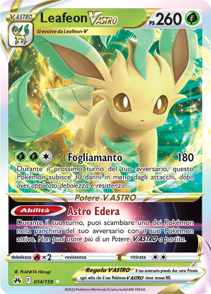 Leafeon V ASTRO - Zenit Regale 14/159 - Italiano - HOLO - Near Mint