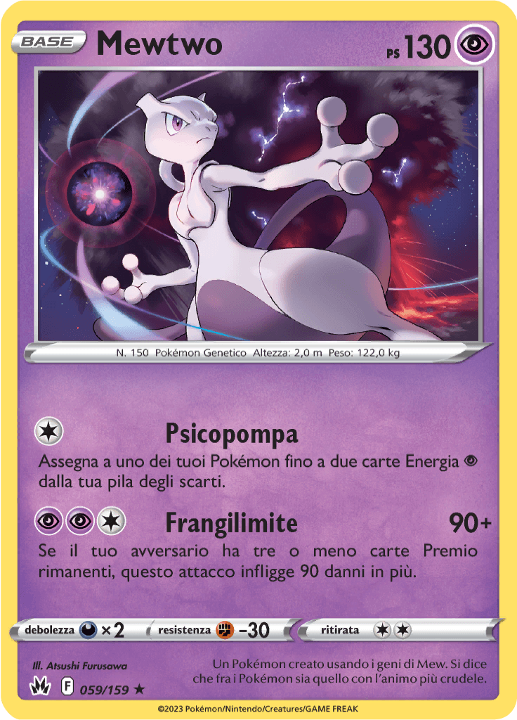 Mewtwo - Zenit Regale 59/159 - Italiano - HOLO - Near Mint