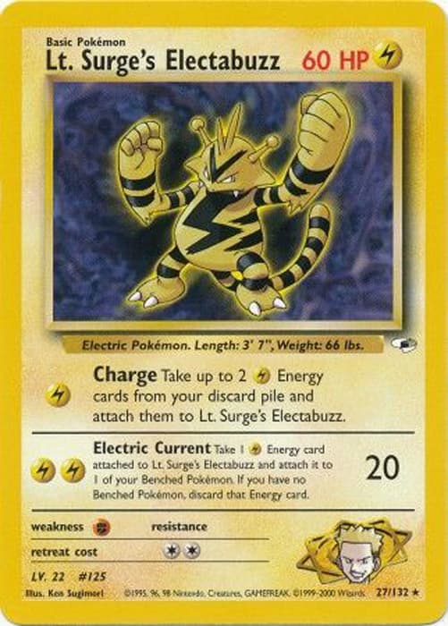Lt. Surge's Electabuzz - Gym Heroes 27/132 - Inglese - Poor