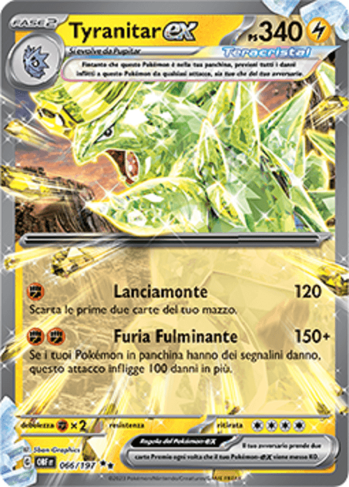 Tyranitar EX - Ossidiana Infuocata 066/197 - Italiano - HOLO - Nuovo