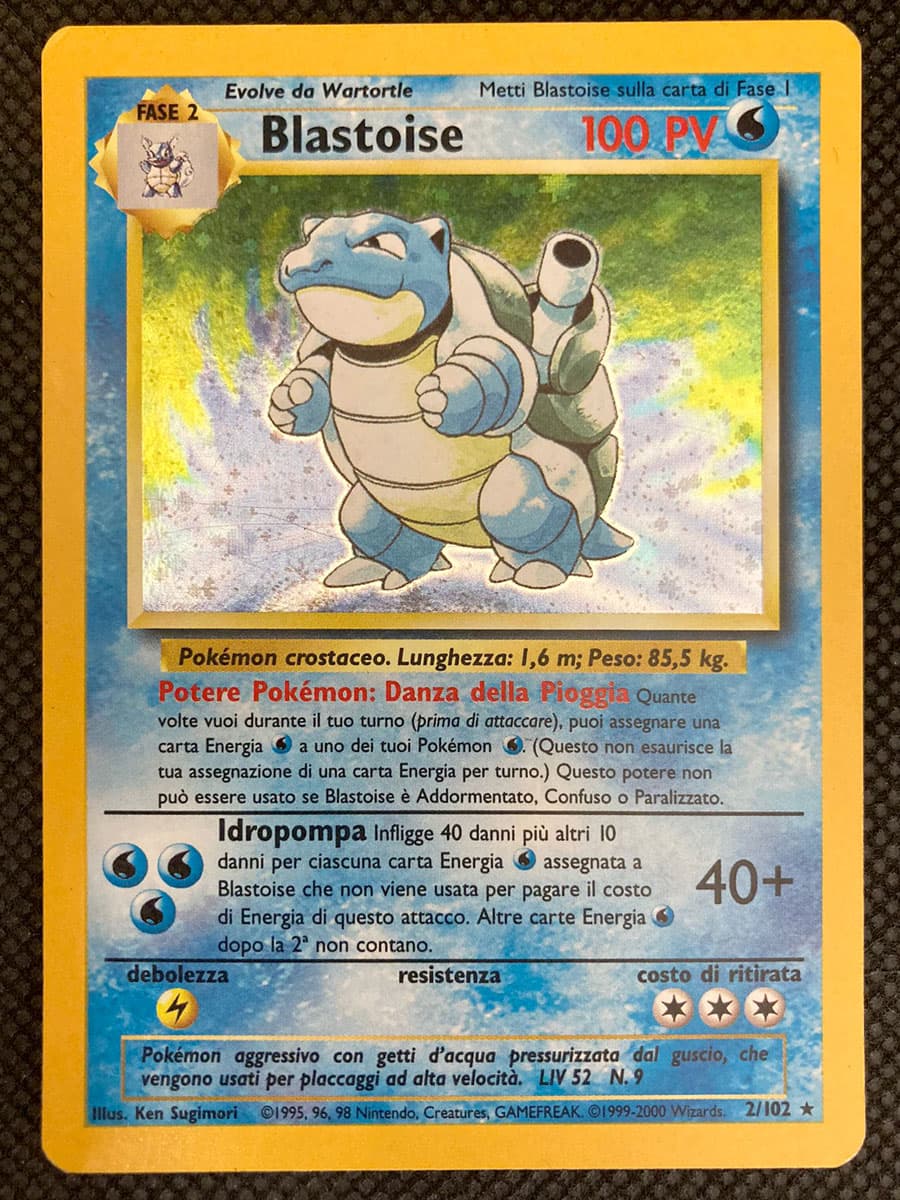 Blastoise - Set Base 2/102 - Italiano- HOLO - Excellent