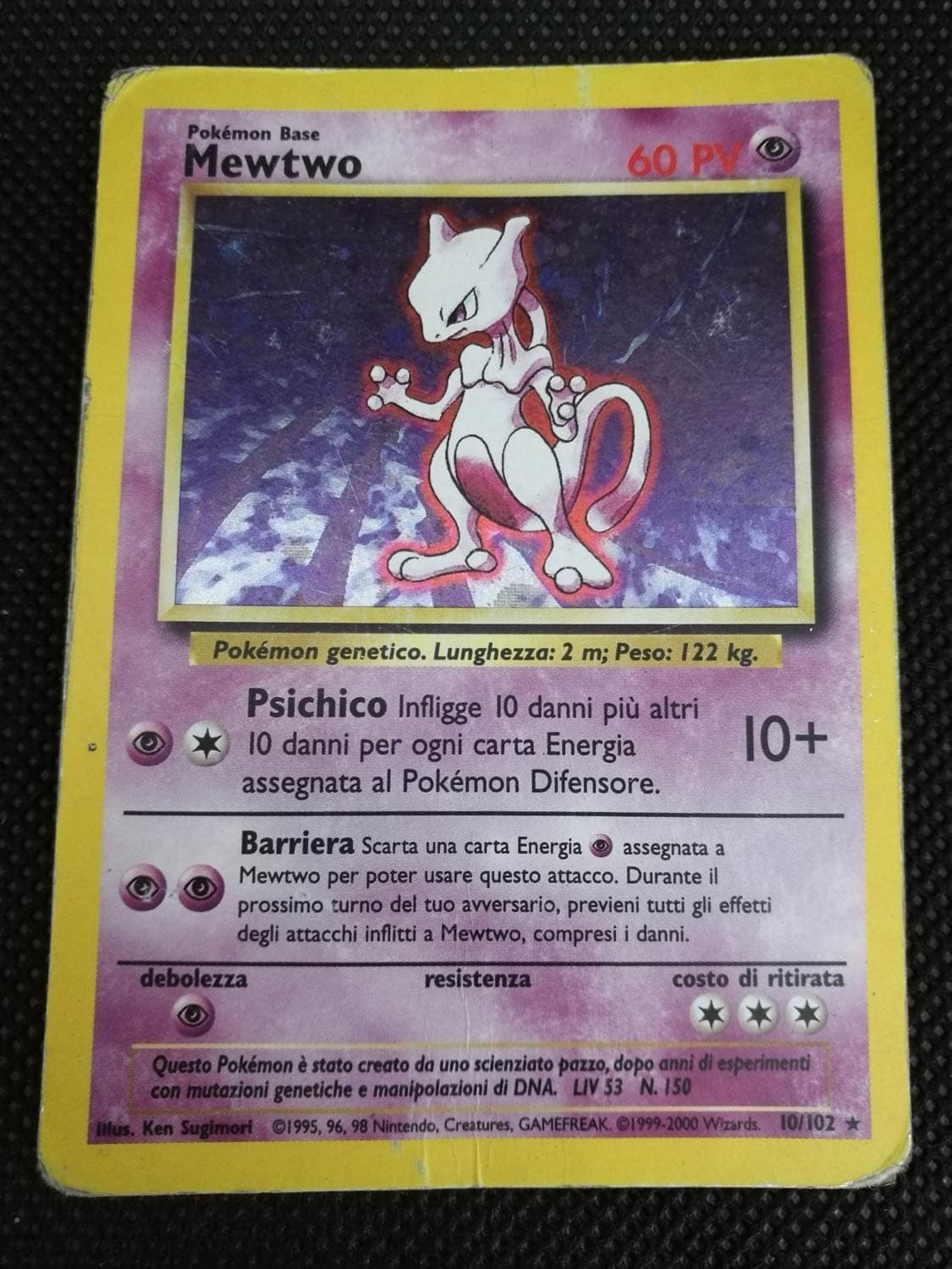 Mewtwo - Set Base 10/102 - Italiano- HOLO - Poor