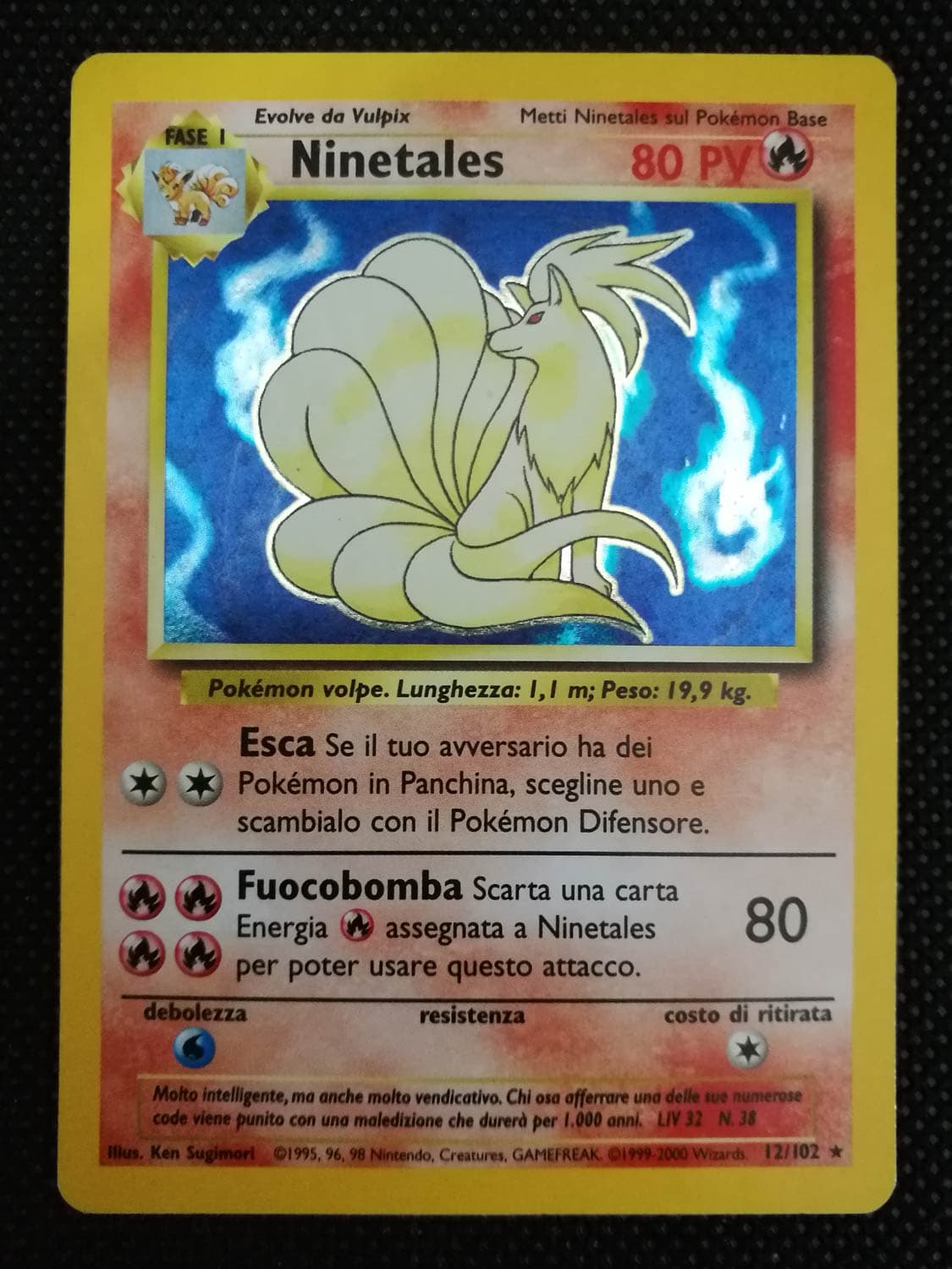 Ninetales - Set Base 12/102 - Italiano- HOLO - Excellent