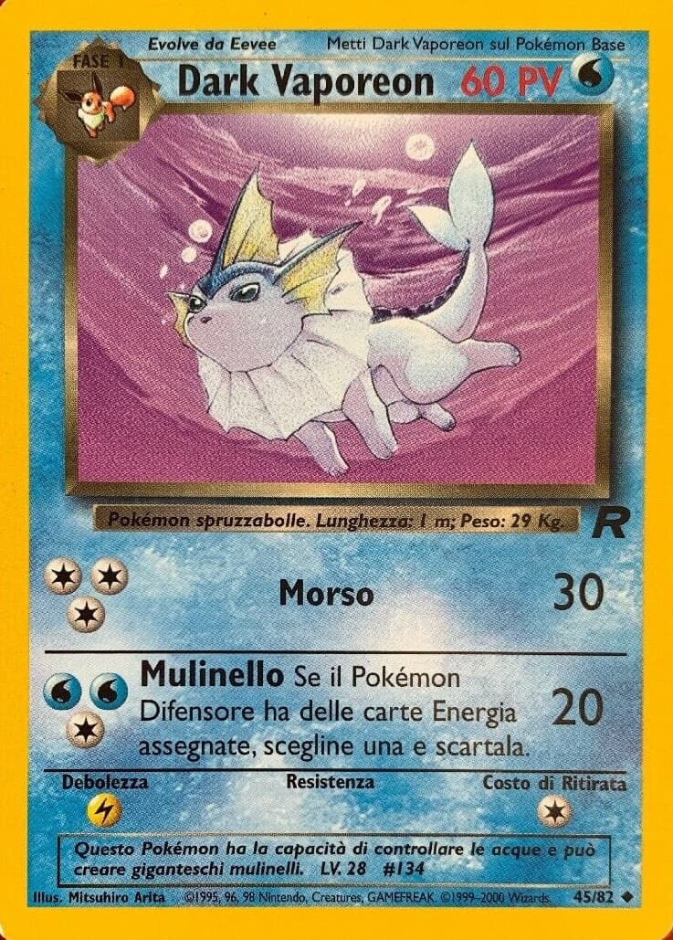 Dark Vaporeon - Team Rocket 45/82 - Italiano - Excellent