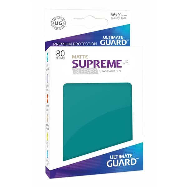 Bustine Protettive 80 Carte Supreme UX Sleeves Standard Size Matte Petrol Opache Petrolio