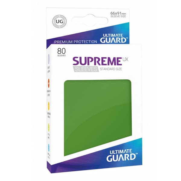 Bustine Protettive 80 Carte Supreme UX Sleeves Standard Size Green Verde