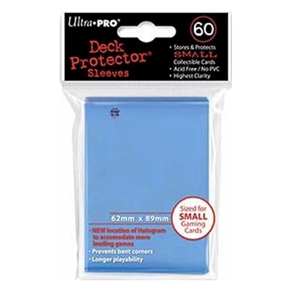 Bustine Protettive (60 Carte) Deck Protector Sleeves - Small 62x89 mm - Light Blue Blu Chiaro