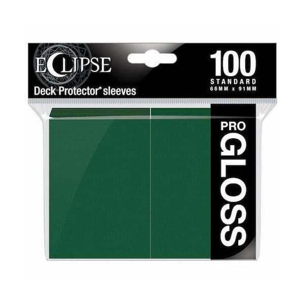 Bustine Protettive 100 Deck Protector Sleeves - Standard 66x91 mm - Green Verde Eclipse Gloss