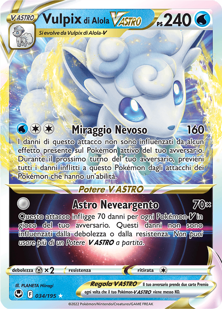 Vulpix di Alola V ASTRO - Tempesta Argentata 34/195 - Italiano - HOLO - Near Mint