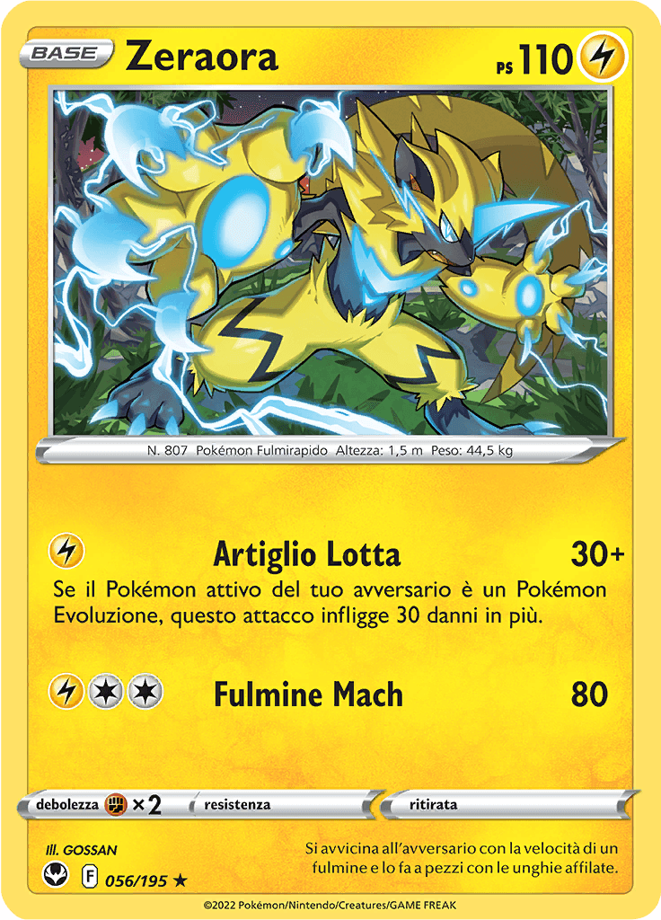 Zeraora - Tempesta Argentata 56/195 - Italiano - Near Mint