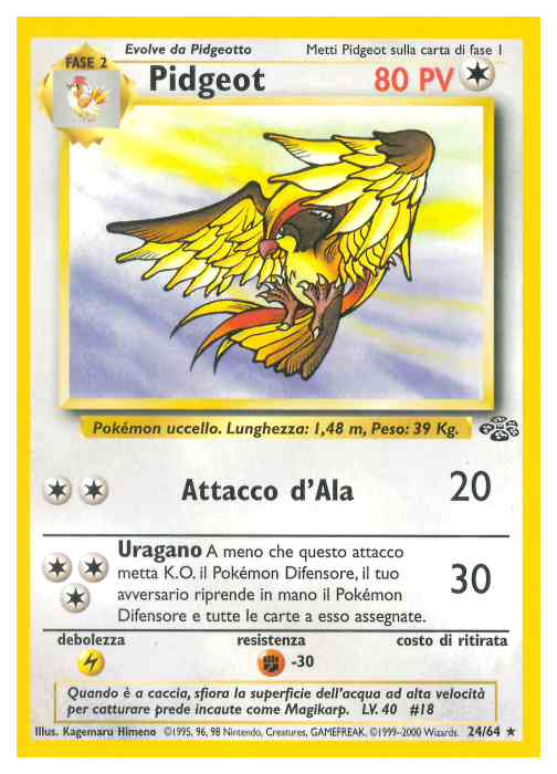 Pidgeot - Jungle 24/64 - Italiano - Near Mint