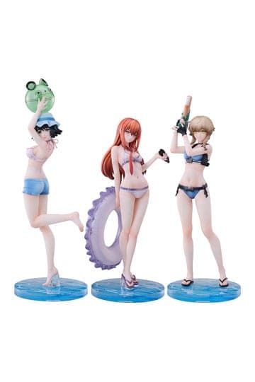 Steins Gate PVC Statues 3-Pack 1/7 Suzuha Amane, Kurisu Makise, Mayuri Shiina Swimsuit Ver.