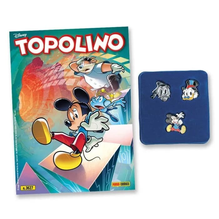 Topolino - Supertopolino 3627 + Le Pin in Metallo di Topolino - Set 2 Total Silver - Panini Comics - Italiano