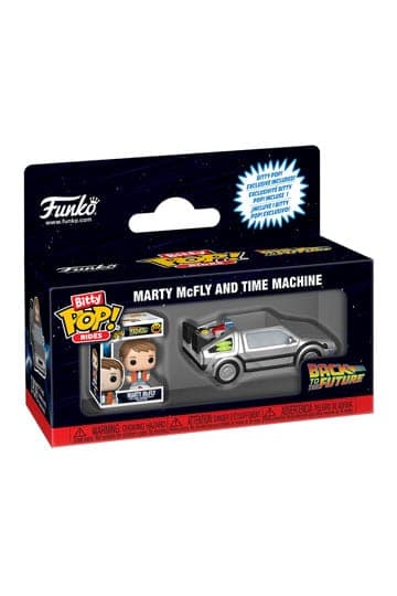 Back to the Future Bitty Funko POP! Rides Vinyl Figure Marty McFly and Time Machine