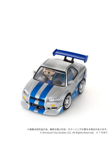 Fast & Furious Q-Village Vehicle with mini-figure Nissan Skyline GT-R (R34) 9 cm