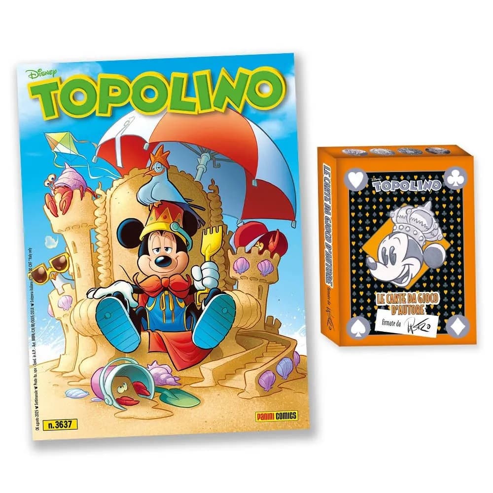 Topolino - Supertopolino 3637 + Le Carte da Gioco d'Autore di Lorenzo Pastrovicchio - Mazzo Nero - Panini Comics - Italiano