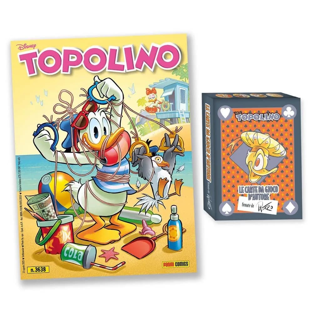 Topolino - Supertopolino 3638 + Le Carte da Gioco d'Autore di Lorenzo Pastrovicchio - Mazzo Rosso - Panini Comics - Italiano