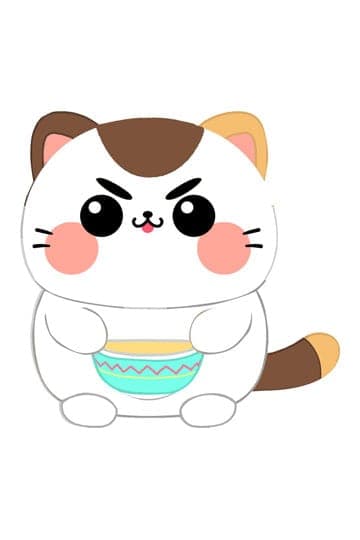 Funny Cat Plush Figure Cat with Soup 25 cm