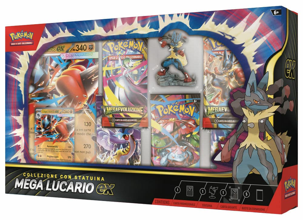Pokemon Collezione con Statuina Mega Lucario-EX - Megaevoluzione - Italiano
