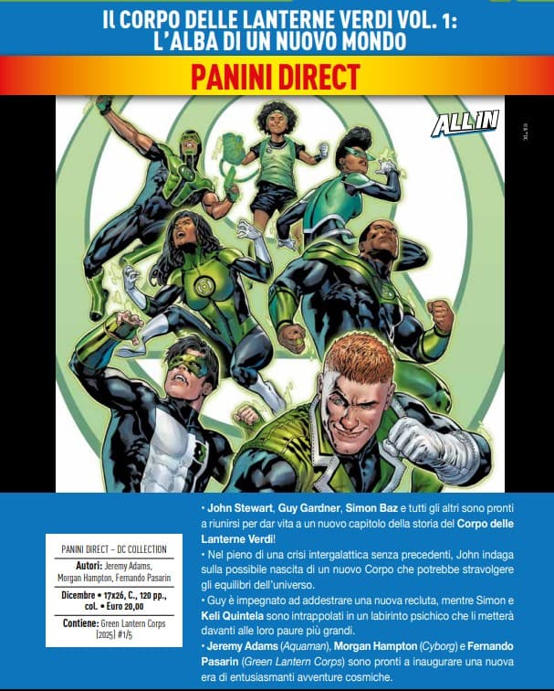 Il Corpo delle Lanterne Verdi Vol. 1 - L'Alba di un Nuovo Mondo - DC Comics Collection - Panini Comics - Italiano