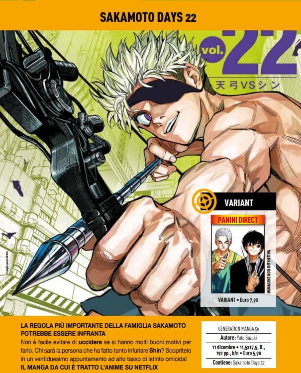 Sakamoto Days 22 - Variant - Generation Manga 56 - Panini Comics - Italiano