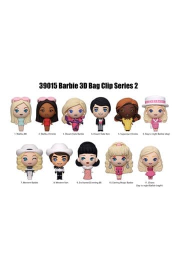 Barbie 3D Foam Bag Clips Series 2 Display (24)