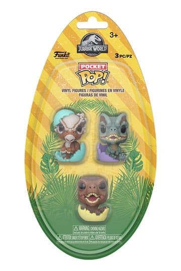 Jurassic Park Pocket Funko POP! Vinyl Figure Easter Egg 3-Pack Dinos 4 cm - Funko Bitty POP!