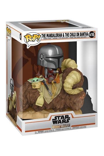 Star Wars The Mandalorian Funko POP! Deluxe Vinyl Figure The Mandalorian on Wantha with Child in Bag 9 cm #416 - Funko POP!