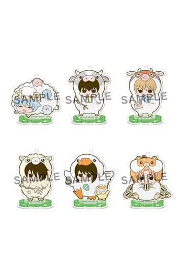 Gintama Acrylic Figure Prince Hata & Animal Paradise Farm of Love & Peace 6 cm Blind Box Display 6 Pz