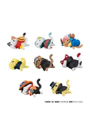 One Piece Mega Cat Project Trading Figure Egghead NyanPieceNyan! Stickie! 3 cm Assortment 8 Pz