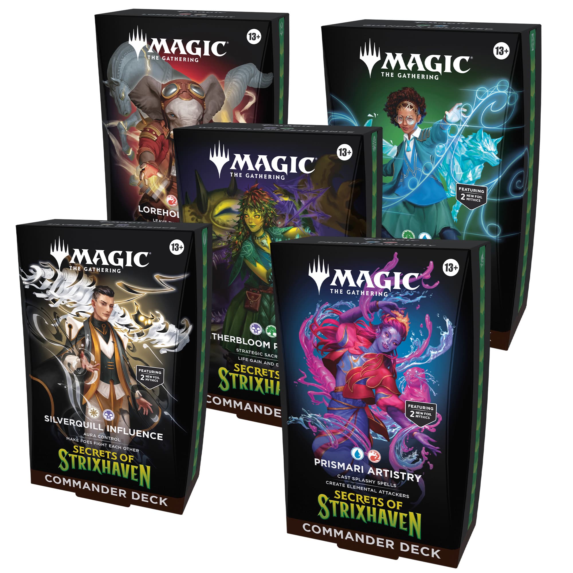 Magic: The Gathering - Secrets of Strixhaven - Commander Decks Box 5 Mazzi - Inglese - Inglese